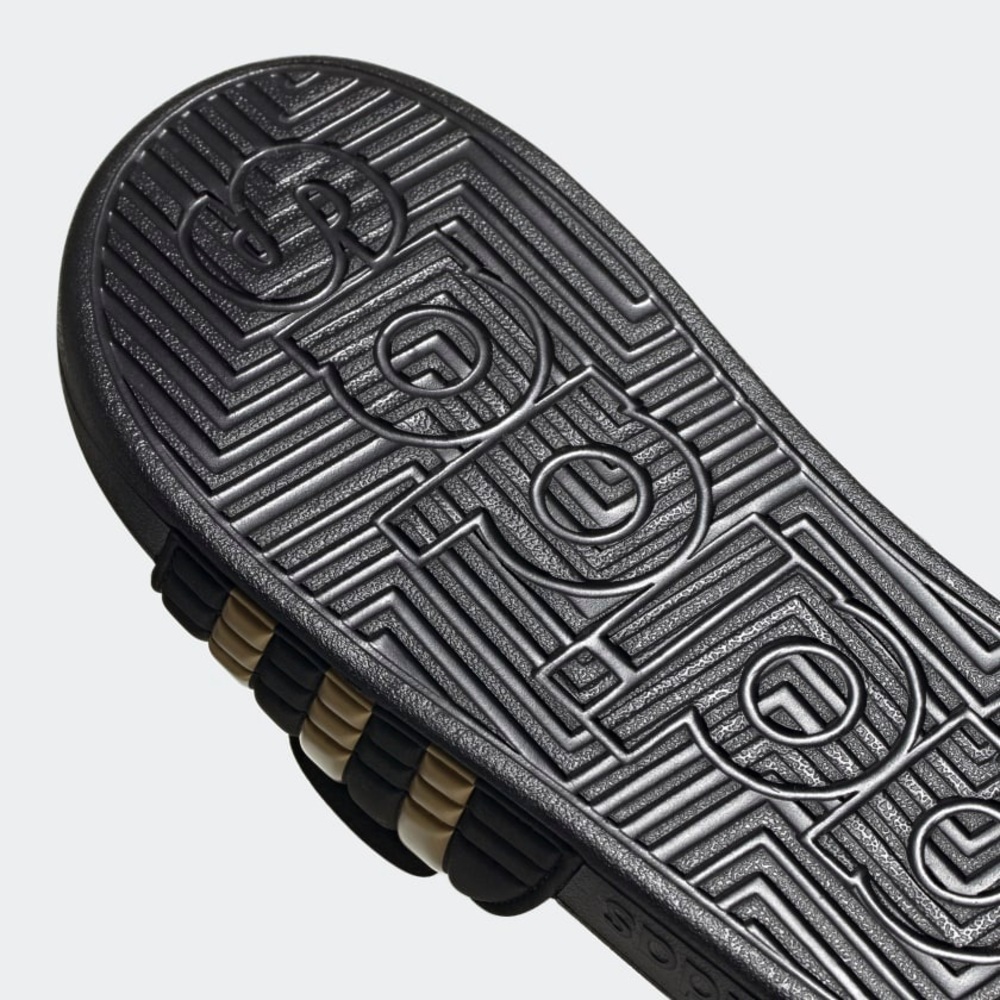 NWOT Adidas Men’s ADISSAGE Comfort Slides in Black & Gold EG6517 Size 6 - Picture 7 of 12